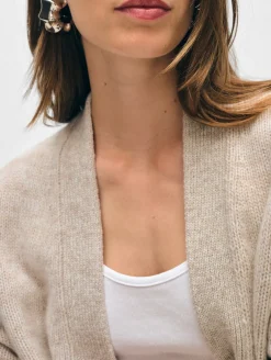 cashmere marled open cardigan