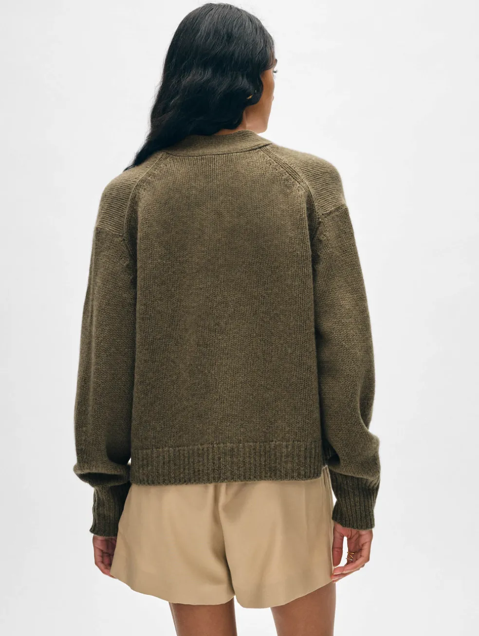 cashmere marled open cardigan