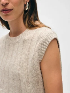 cashmere marled wide ribbed shell