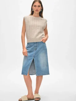 cashmere marled wide ribbed shell