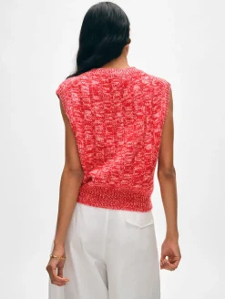 cashmere marled wide ribbed shell