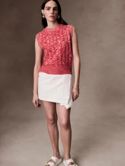 cashmere marled wide ribbed shell