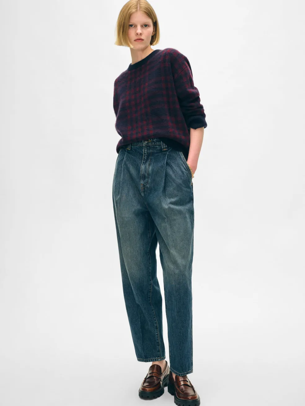 cashmere plaid crewneck