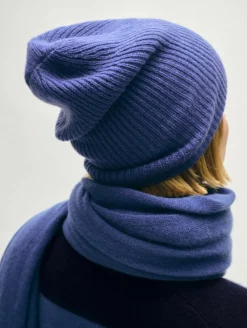 cashmere plush rib beanie