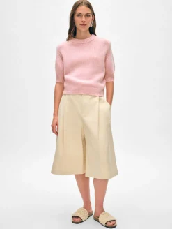 cashmere puff sleeve crewneck