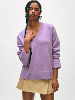 cashmere relaxed v neck