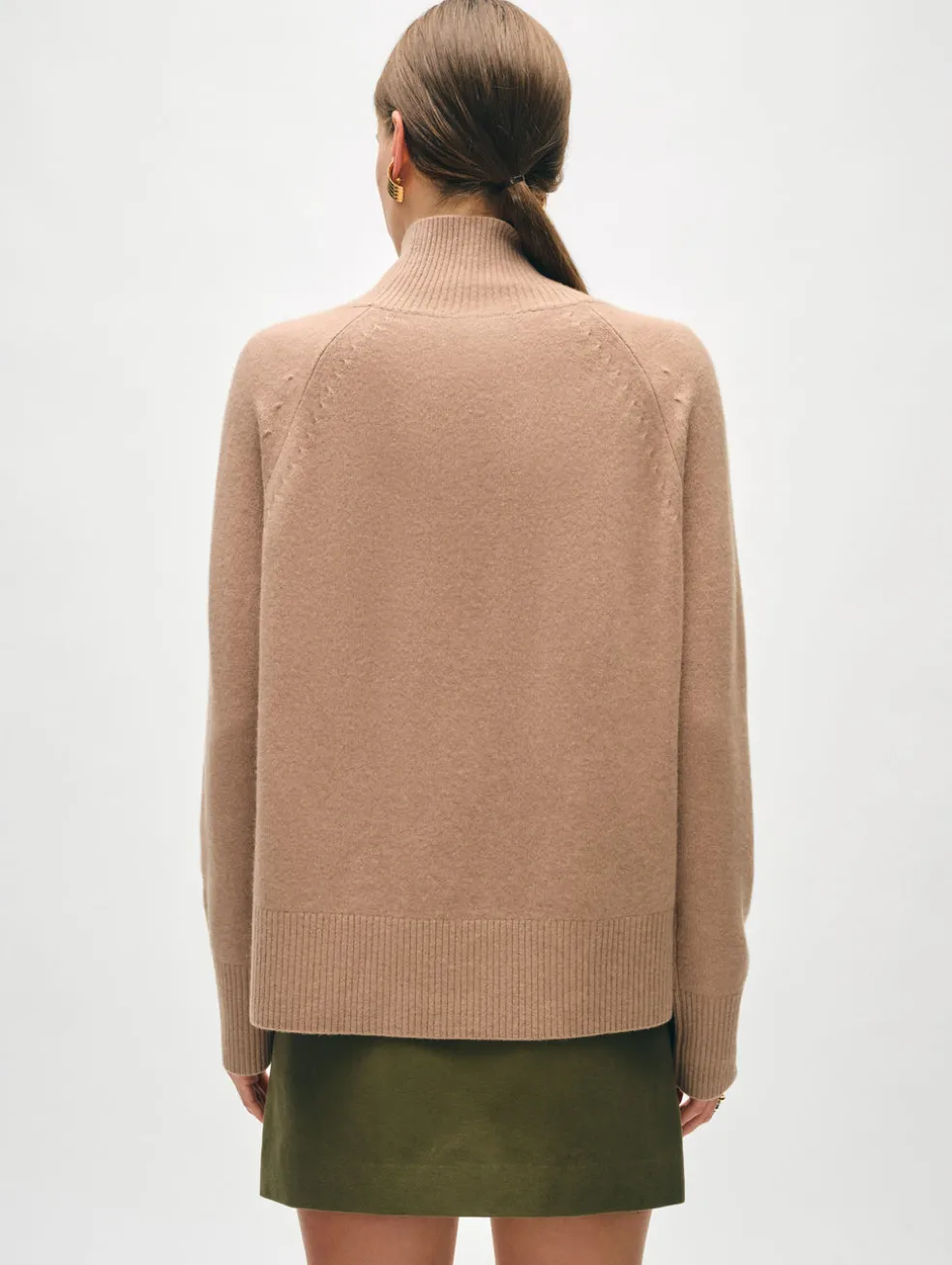 cashmere rib trim standneck