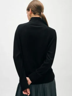 cashmere rib trim standneck