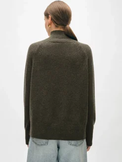 cashmere rib trim standneck