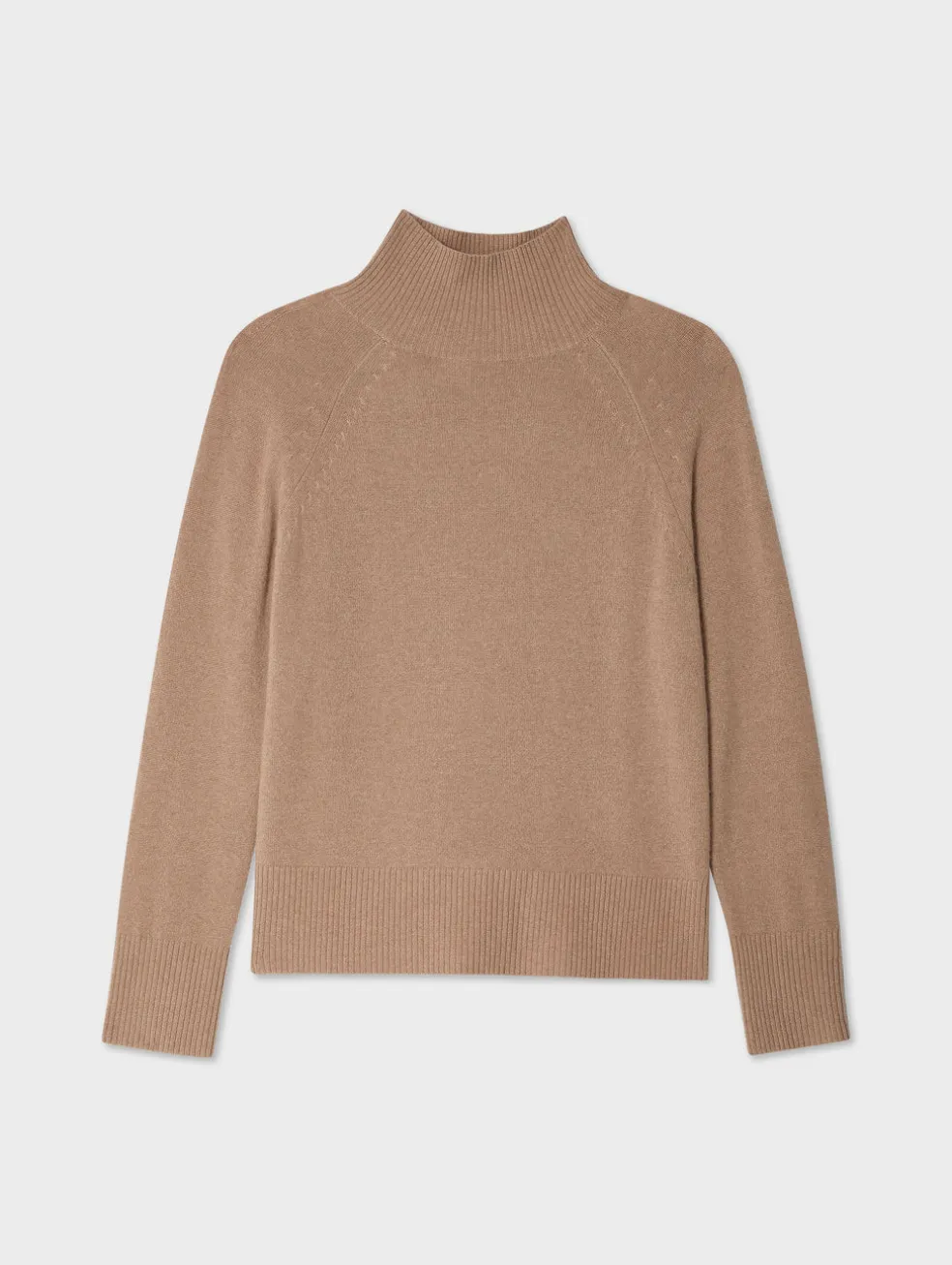 cashmere rib trim standneck