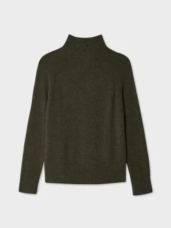 cashmere rib trim standneck