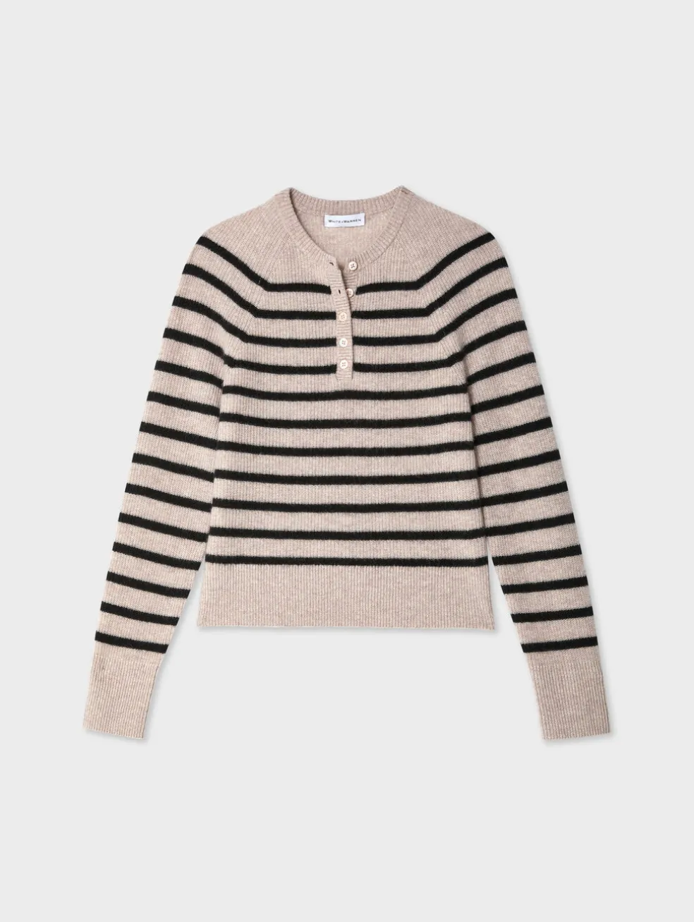 cashmere ribbed striped henley