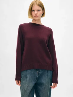cashmere saddle sleeve crewneck