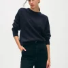 cashmere saddle sleeve crewneck