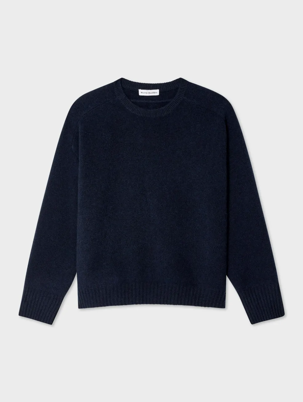 cashmere saddle sleeve crewneck