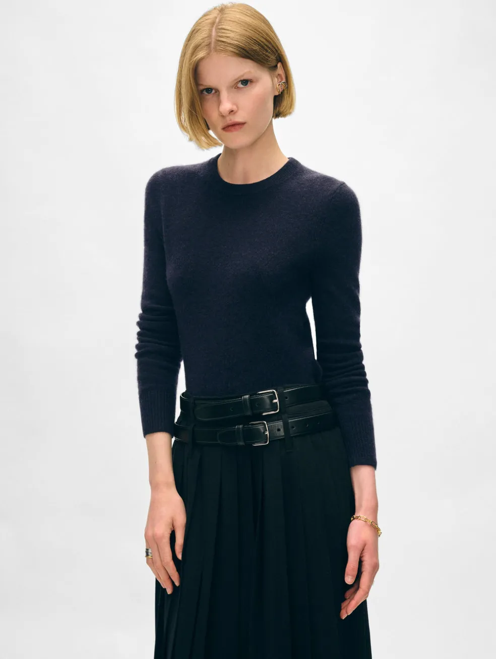 cashmere shrunken crewneck