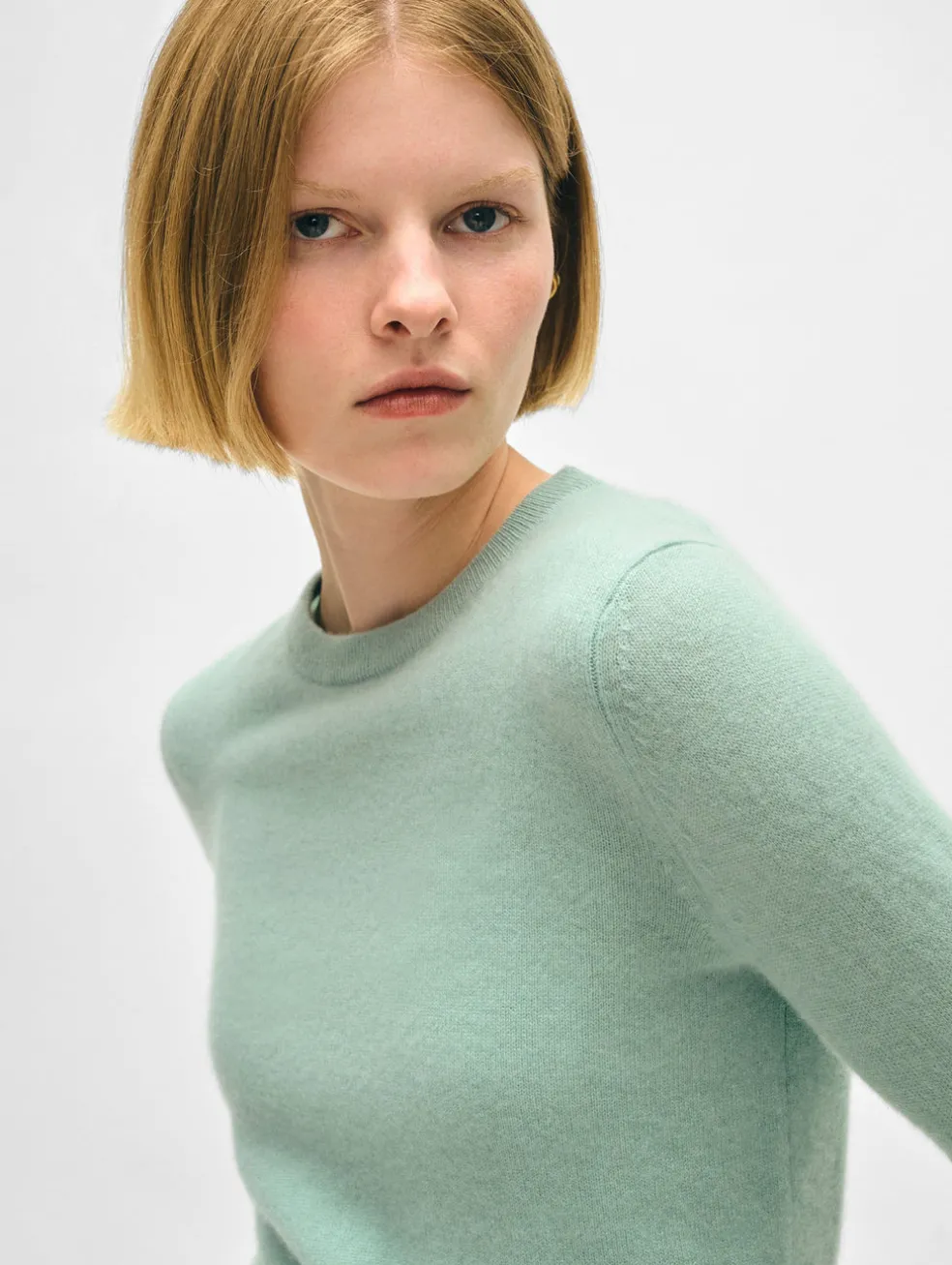 cashmere shrunken crewneck