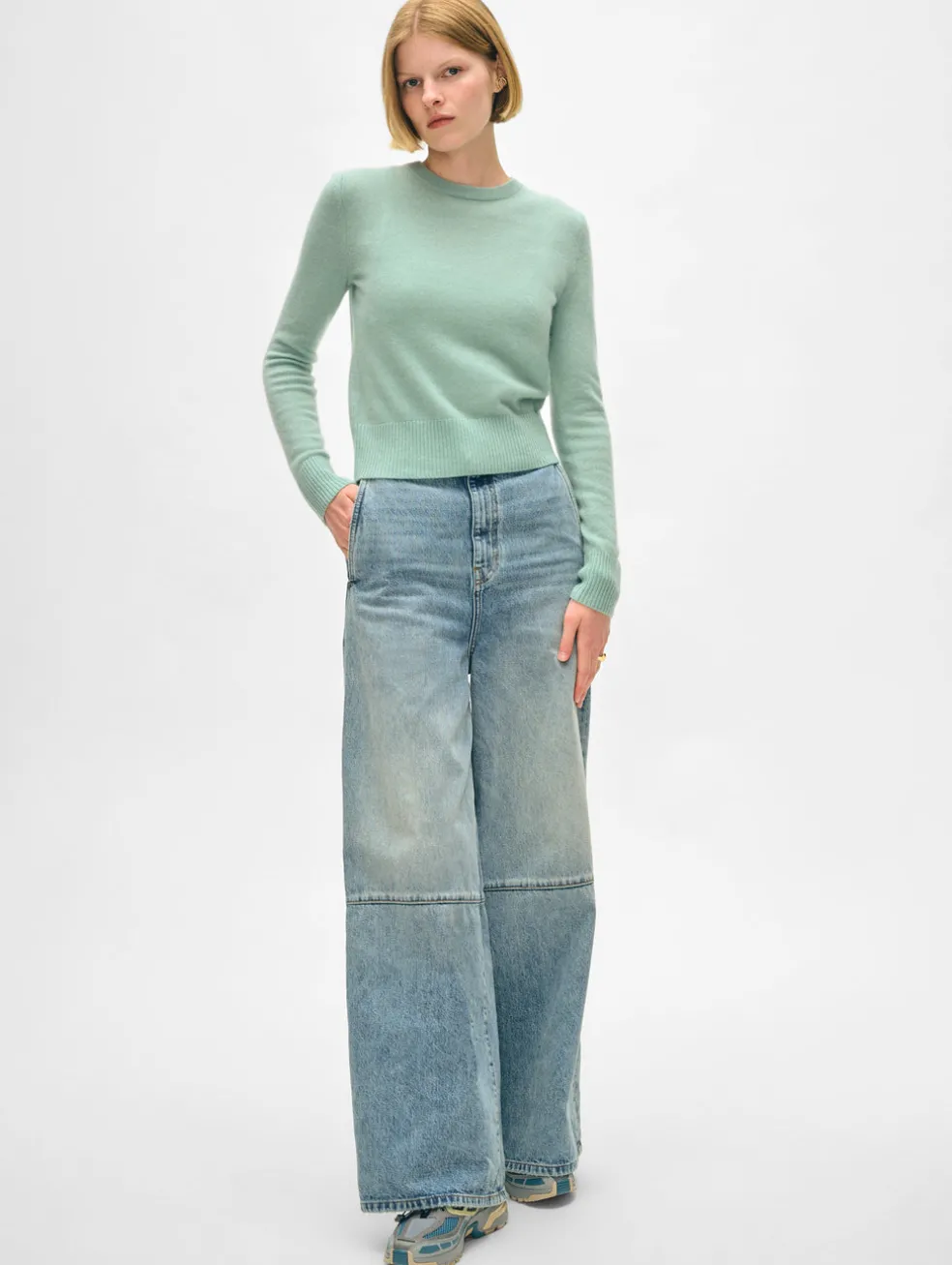 cashmere shrunken crewneck