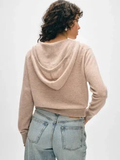 cashmere shrunken zip hoodie