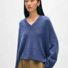 cashmere side slit v neck