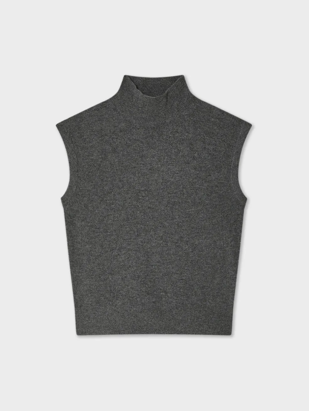 cashmere sleeveless mockneck