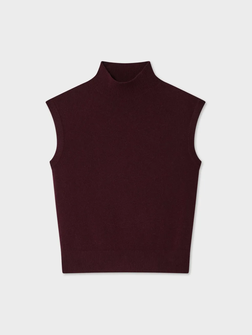 cashmere sleeveless mockneck