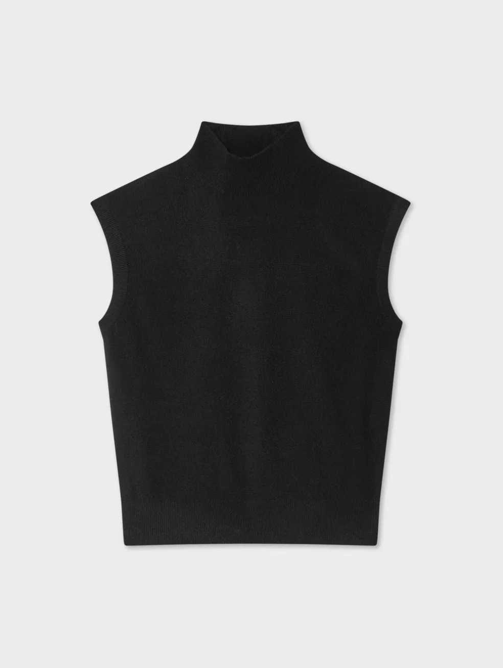 cashmere sleeveless mockneck
