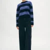 cashmere striped crewneck
