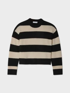 cashmere striped crewneck