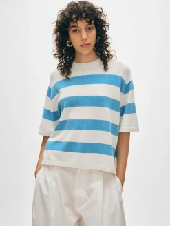 cashmere striped easy tee