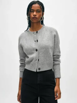 cashmere waffle cardigan