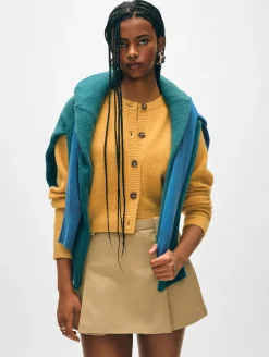 cashmere waffle cardigan