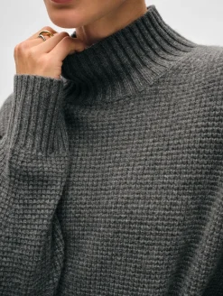 cashmere waffle standneck