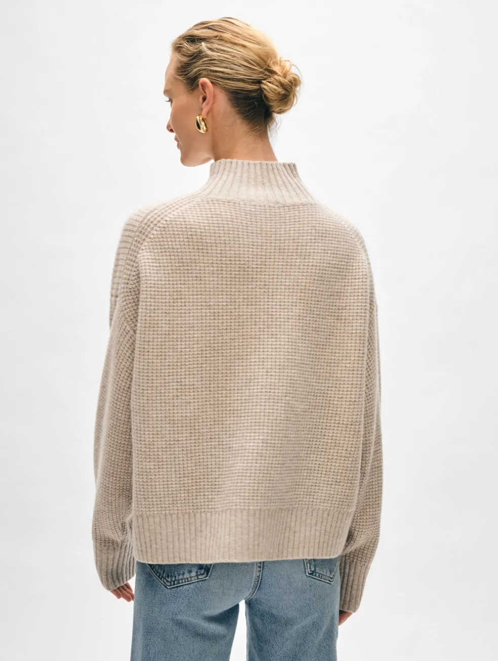 cashmere waffle standneck