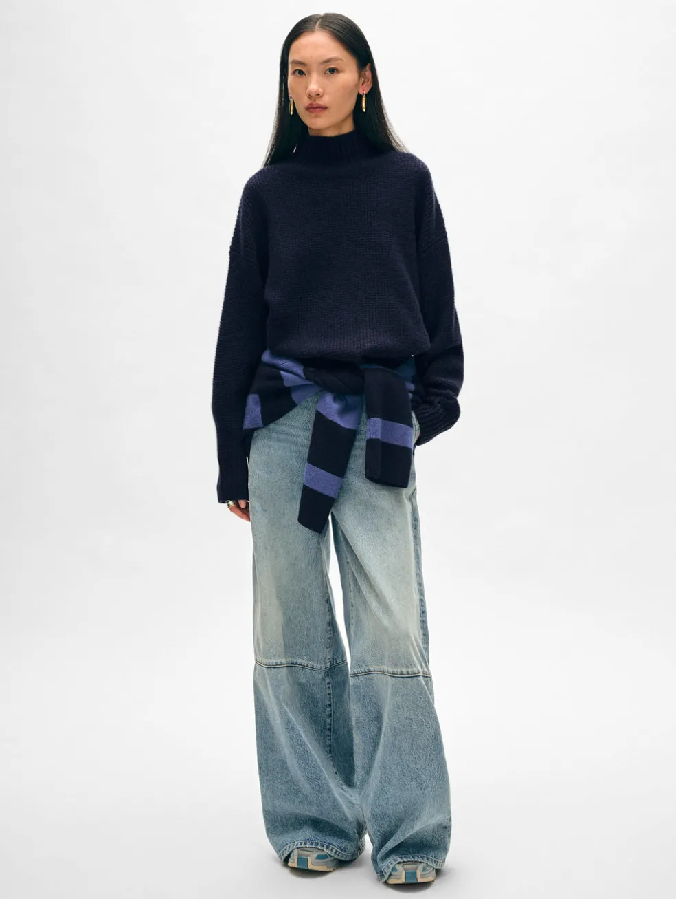 cashmere waffle standneck