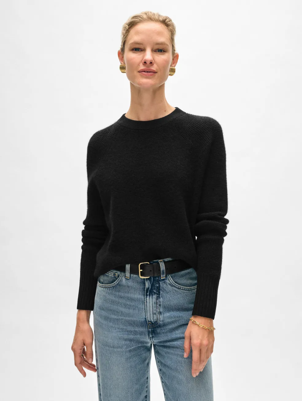 cashmere waffle sweatshirt