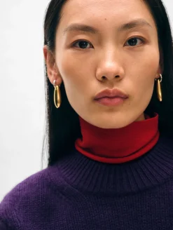 cashmere wide rib trim crewneck