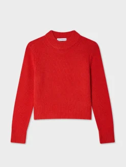 cashmere wide rib trim crewneck