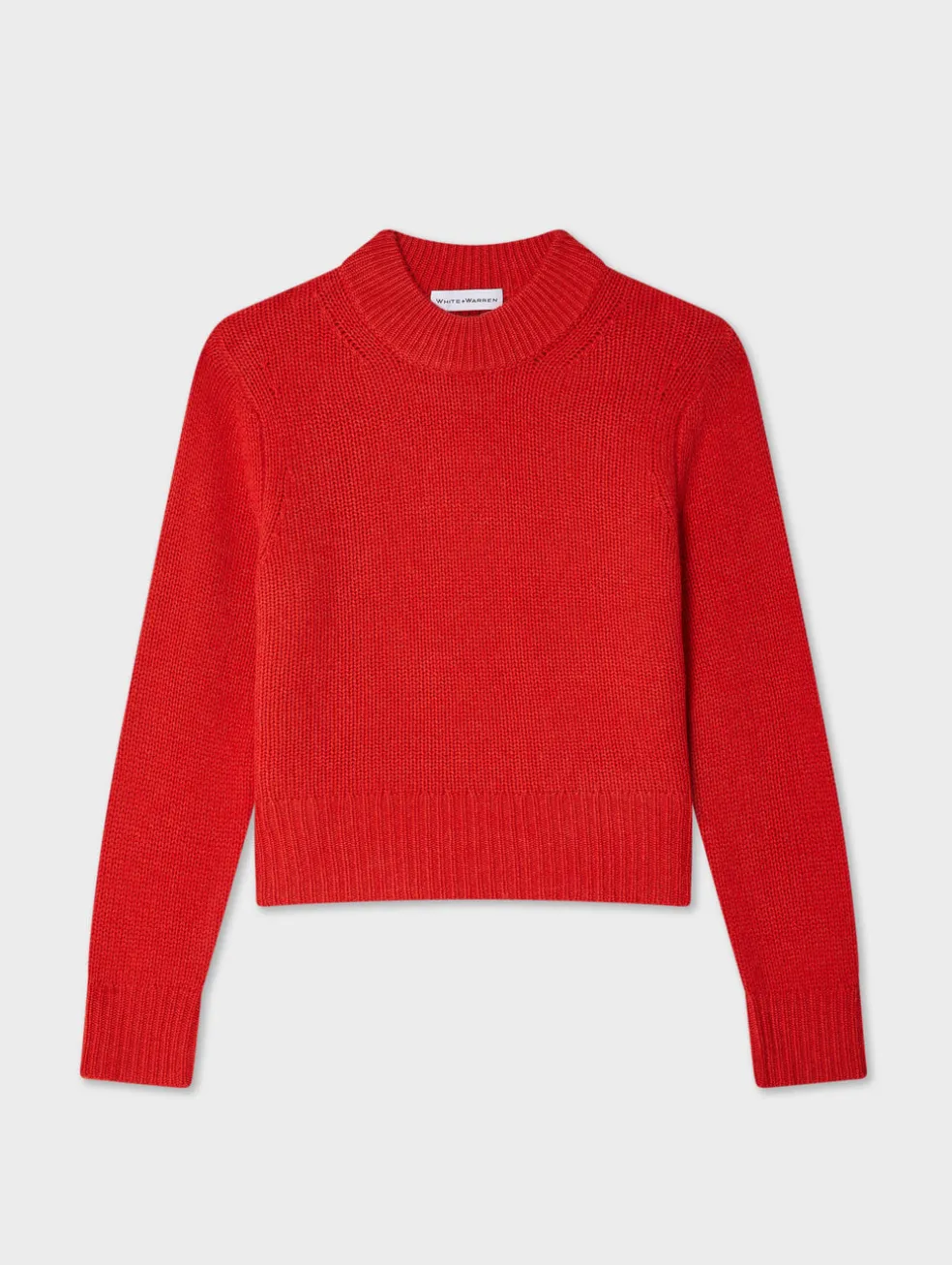 cashmere wide rib trim crewneck