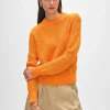 cotton blend mesh crewneck