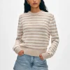 cotton blend mesh crewneck
