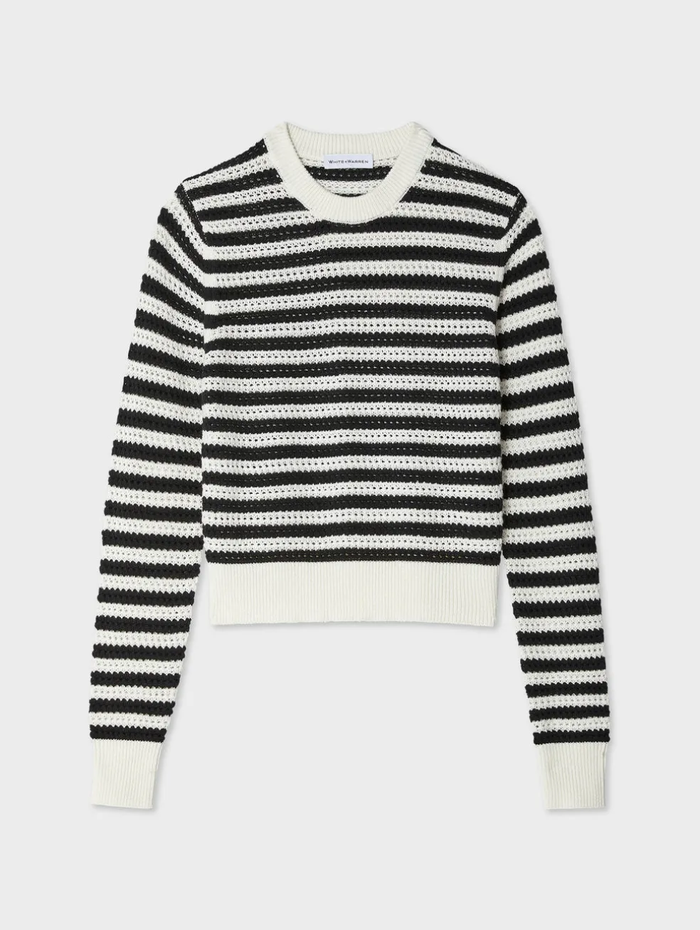 cotton blend mesh crewneck