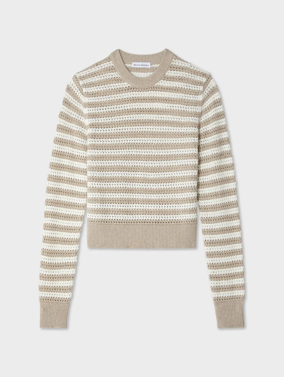 cotton blend mesh crewneck