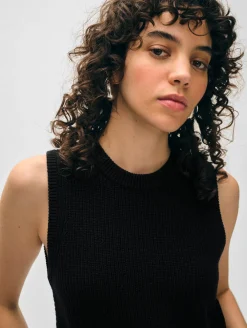 cotton blend ribbed shell