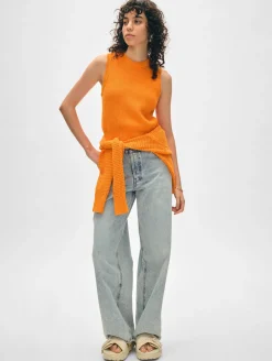 cotton blend ribbed shell