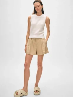 cotton blend ribbed shell