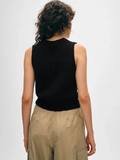 cotton blend ribbed shell