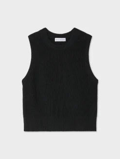 cotton blend ribbed shell