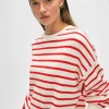 cotton linen drop shoulder sweater