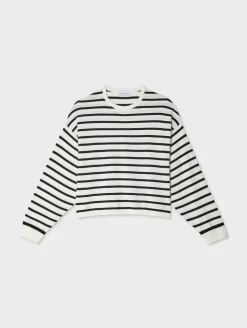 cotton linen drop shoulder sweater